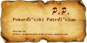 Pokoráczki Patrícius névjegykártya